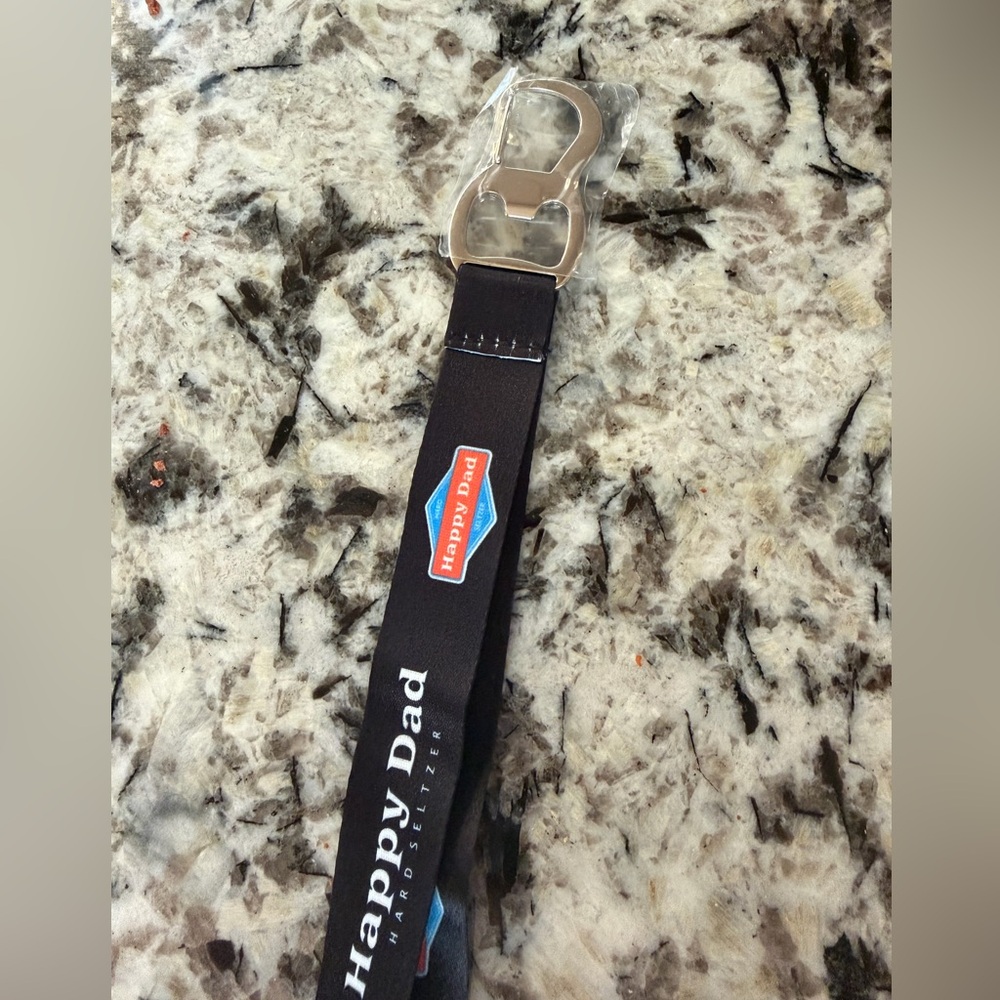 Happy Dad Black Bottle Opener Keychain